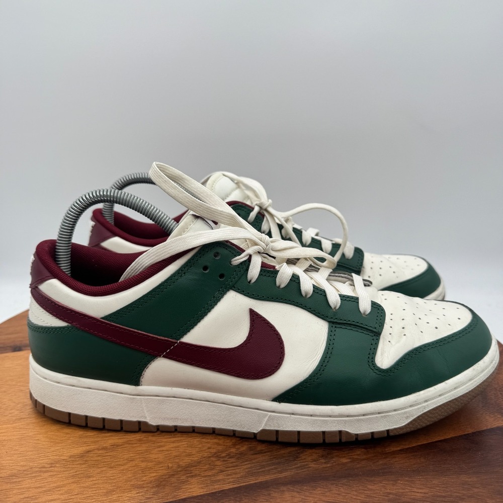 Nike Dunk Low Shoes‎ Mens 12 Retro Gorge Green Sail Red Basketball Sneakers